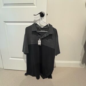 Under Armour Black and Gray Polo Shirt